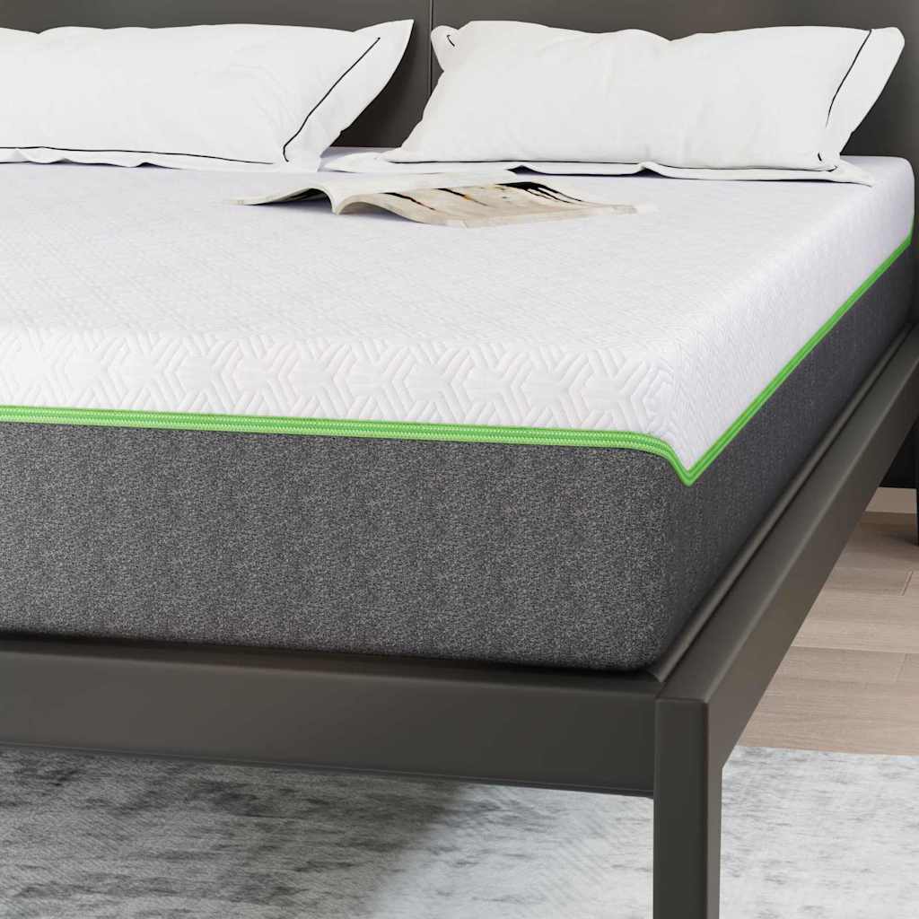 Matelas Blanc et Gris 140 x 190 cm Tissu jacquard - XIOS
