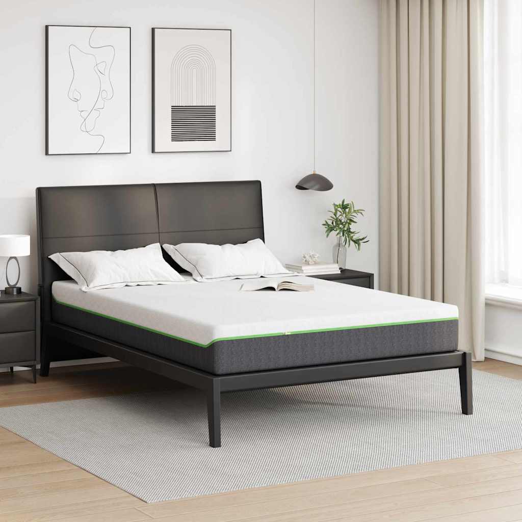 Matelas Blanc et Gris 140 x 190 cm Tissu jacquard - XIOS