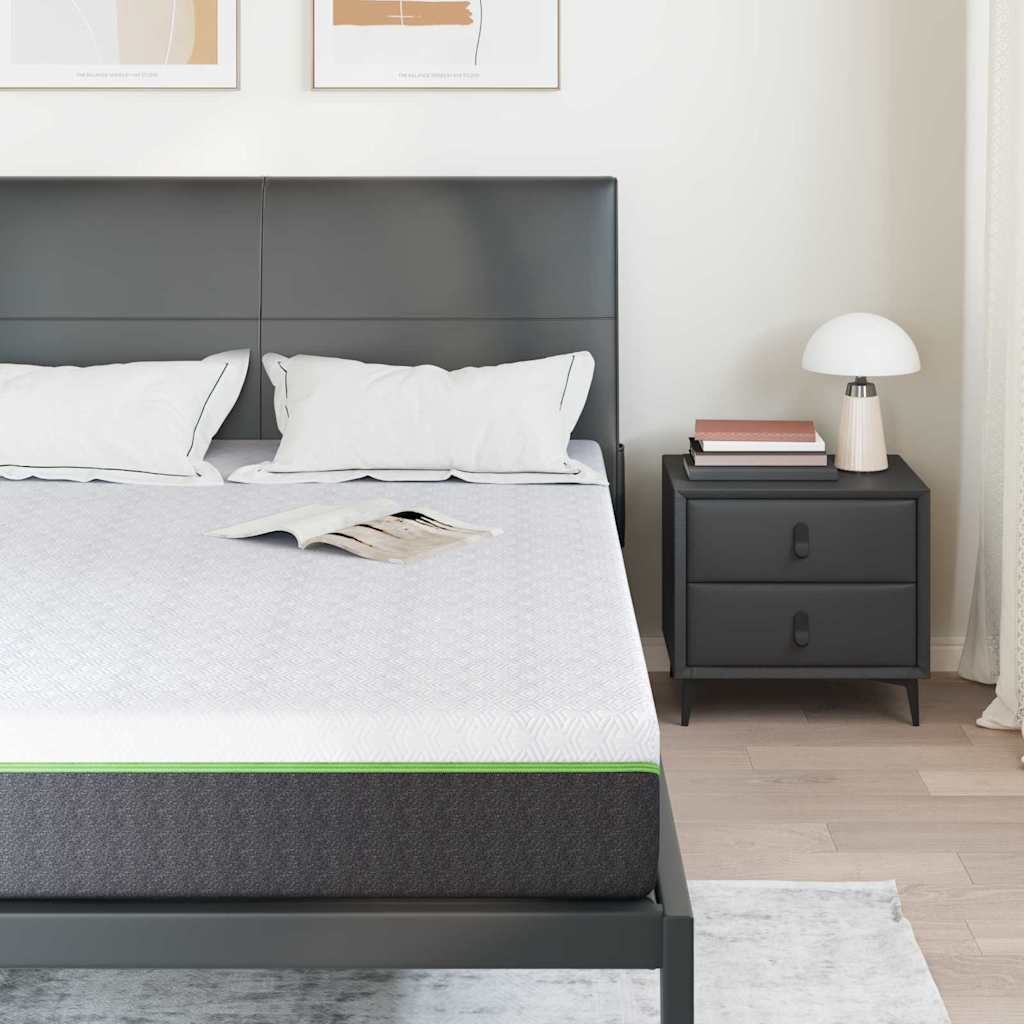 Matelas Blanc et Gris 140 x 190 cm Tissu jacquard - XIOS