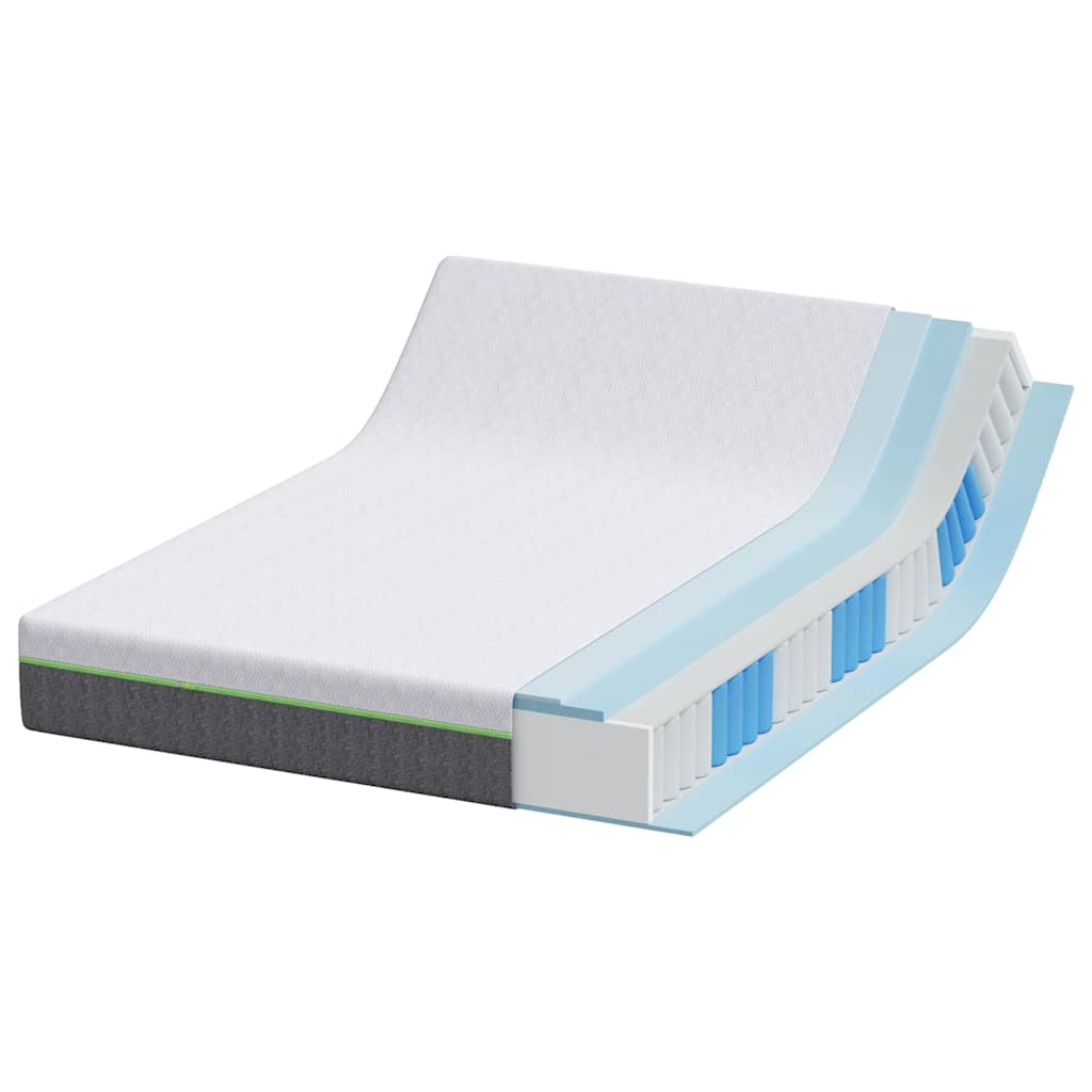 Matelas Blanc et Gris 140 x 190 cm Tissu jacquard - XIOS