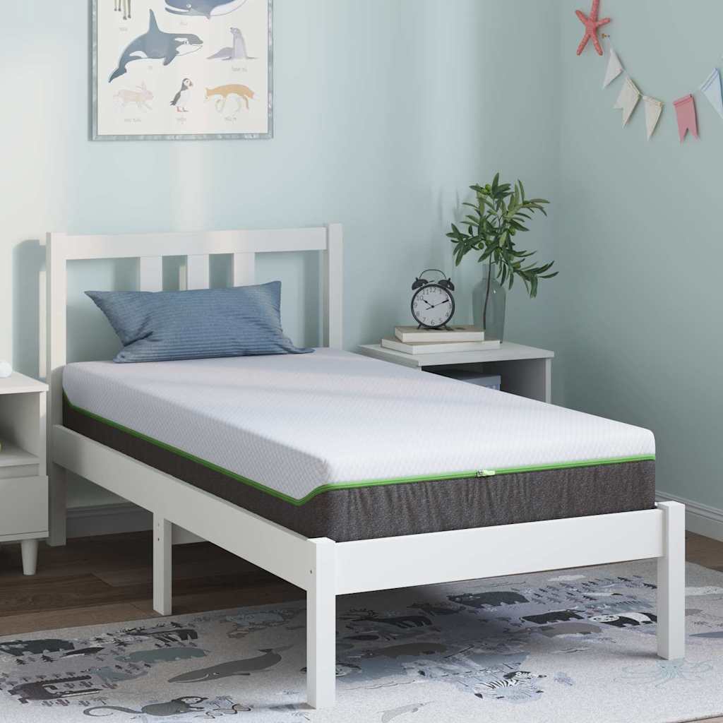 Matelas Blanc et Gris 80 x 160 cm Ressort ensaché - XIOS