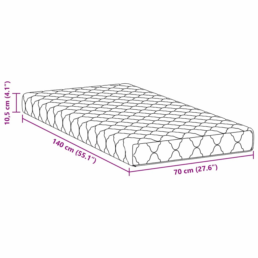 Matelas Blanc 70 x 140 cm Tissu jacquard - XIOS