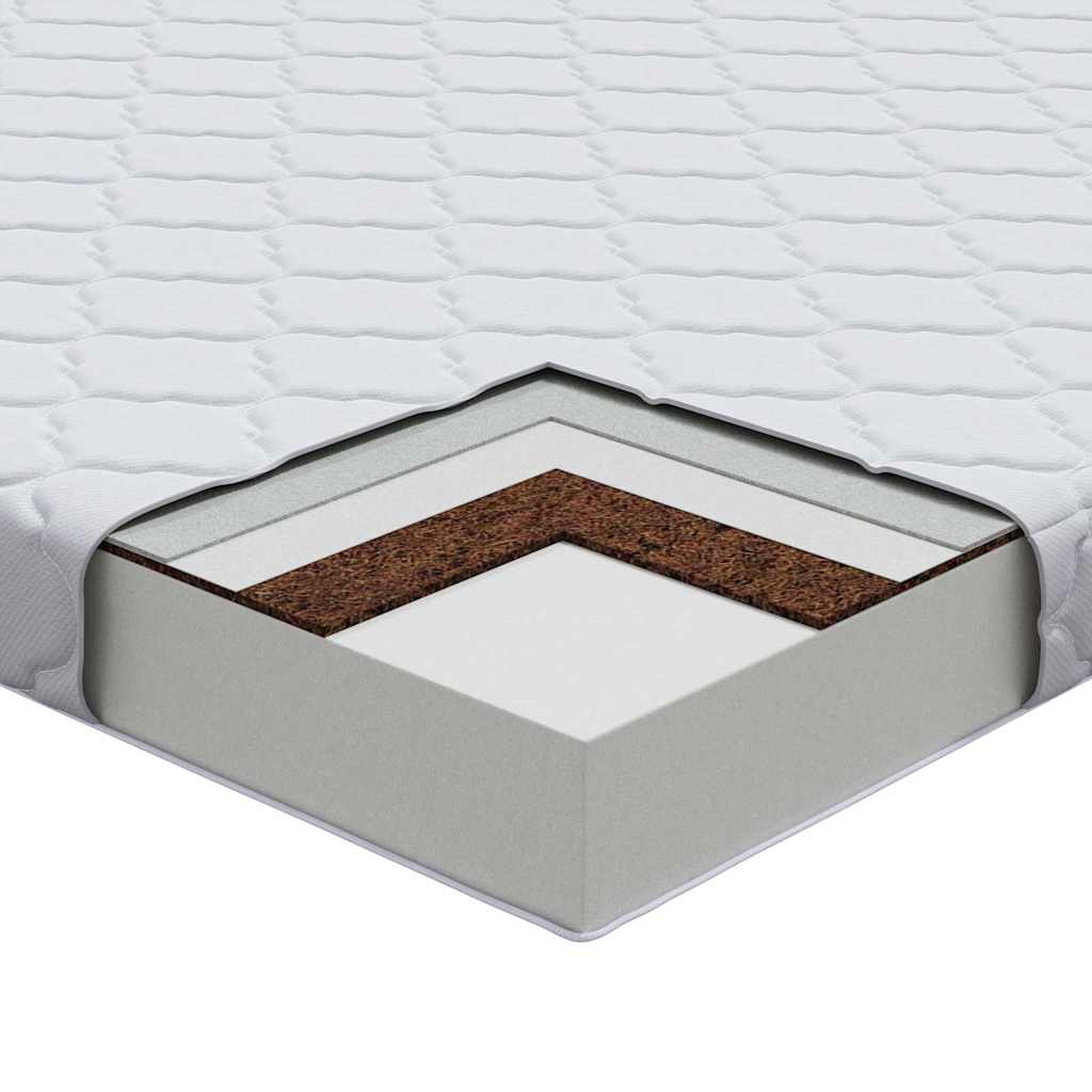 Matelas avec Couche de Coco Blanc 160 x 80 cm Mousse PU - XIOS
