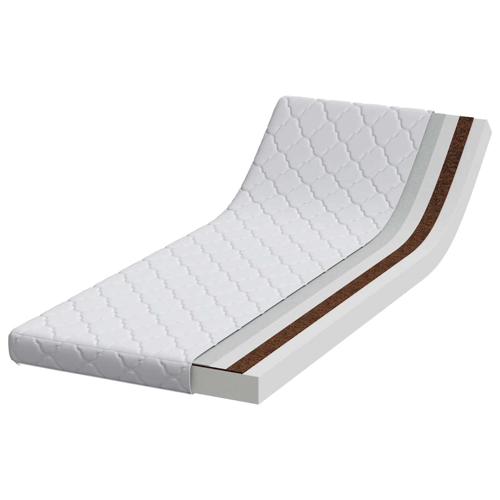 Matelas avec Couche de Coco Blanc 160 x 80 cm Mousse PU - XIOS