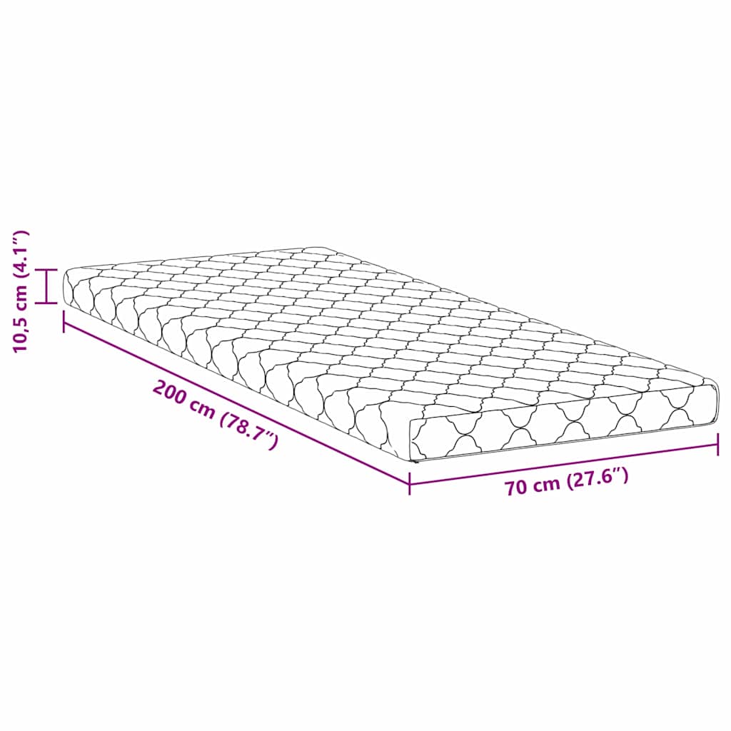 Matelas Blanc 70 x 200 cm Tissu jacquard - XIOS