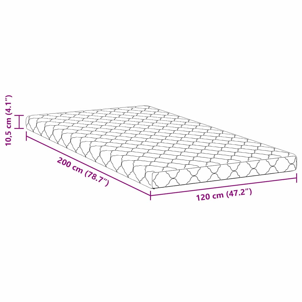 Matelas avec Couche de Coco Blanc 200 x 120 cm Mousse PU - XIOS