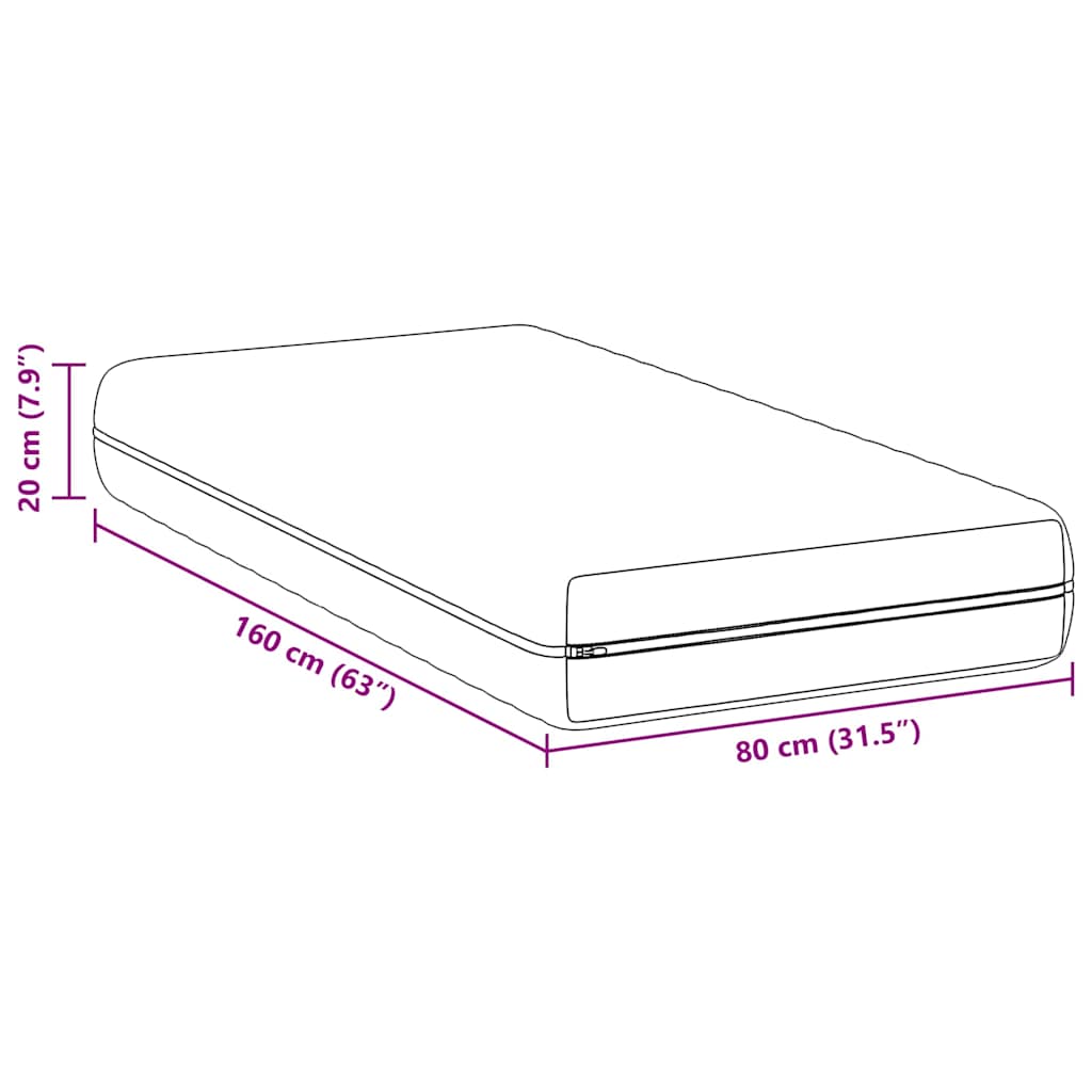 Matelas Blanc 80 x 160 cm Ressort ensaché - XIOS