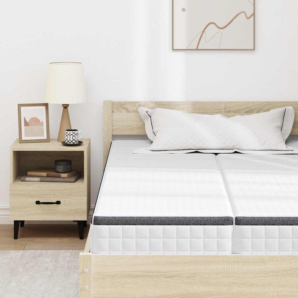 Matelas 2 pc Moyennement doux 60 x 200 cm Blanc et Gris