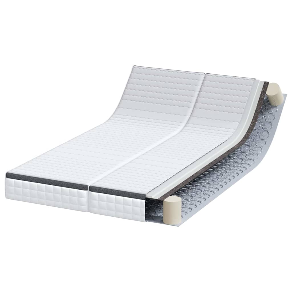 Matelas 2 pc Moyennement doux 60 x 200 cm Blanc et Gris