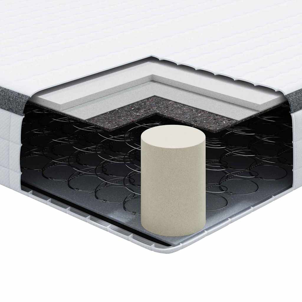 Matelas 2 pc Moyennement doux 70 x 190 cm Blanc et Gris