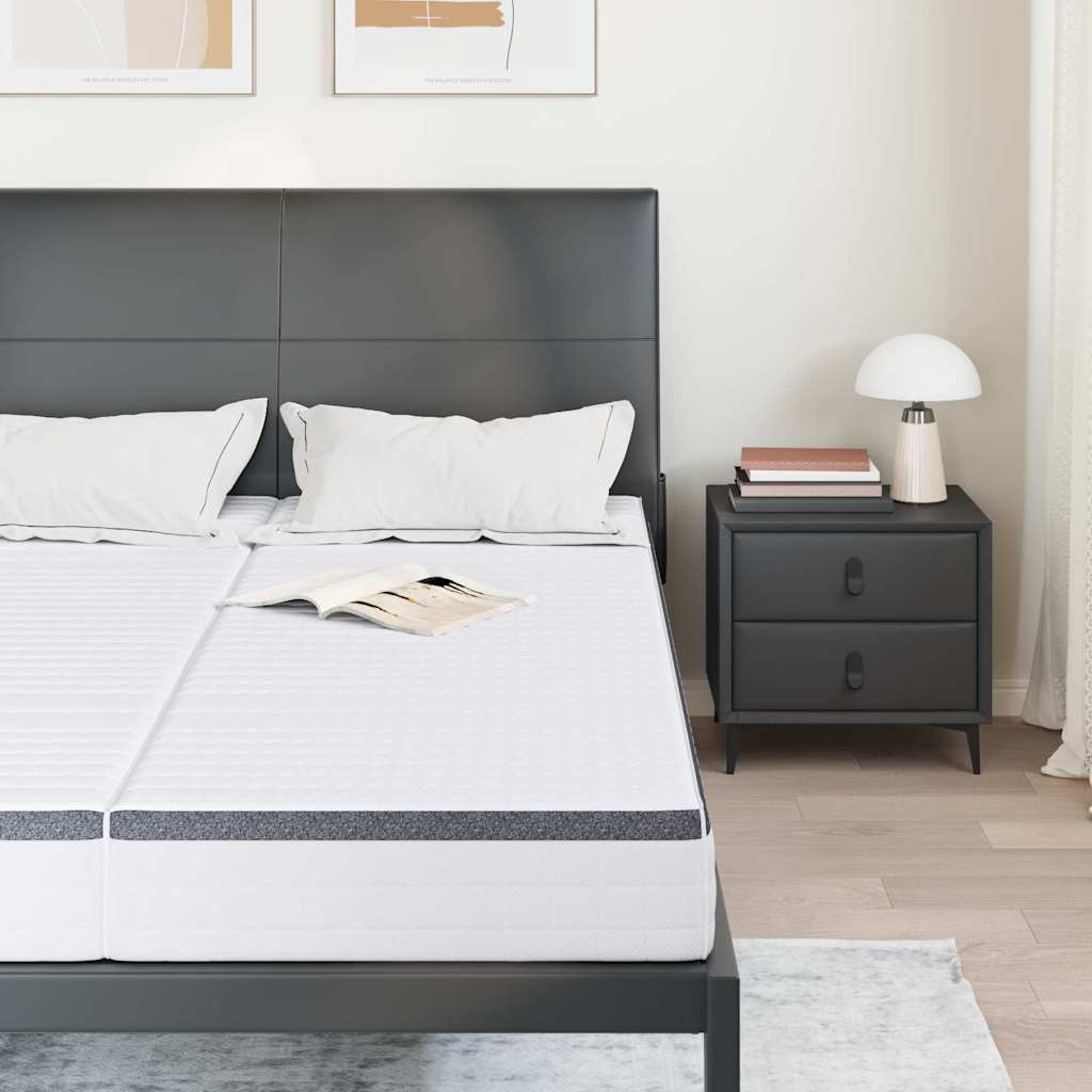 Matelas 2 pc Moyennement doux 70 x 190 cm Blanc et Gris
