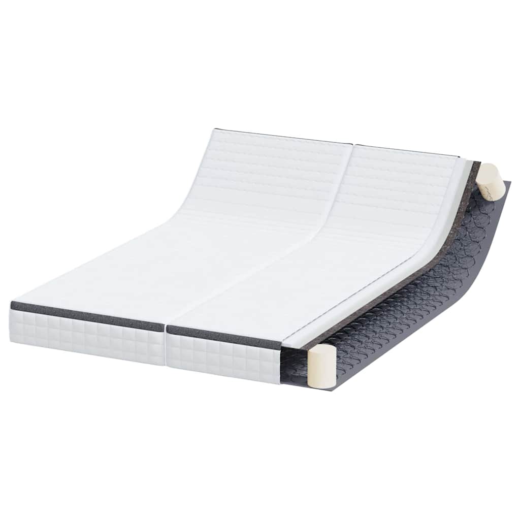 Matelas 2 pc Moyennement doux 70 x 190 cm Blanc et Gris