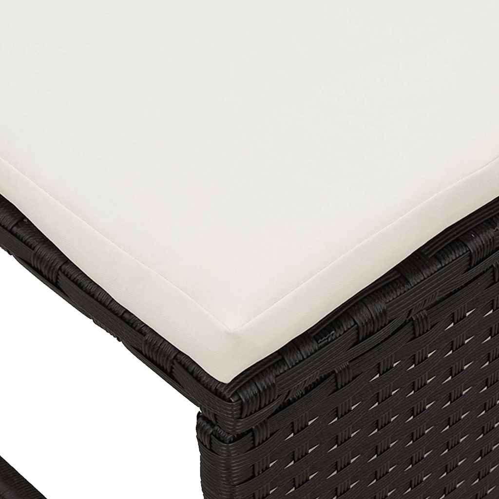 Ensemble de canapé de jardin 6 pcs Noir et Crème polyrotin - XIOS