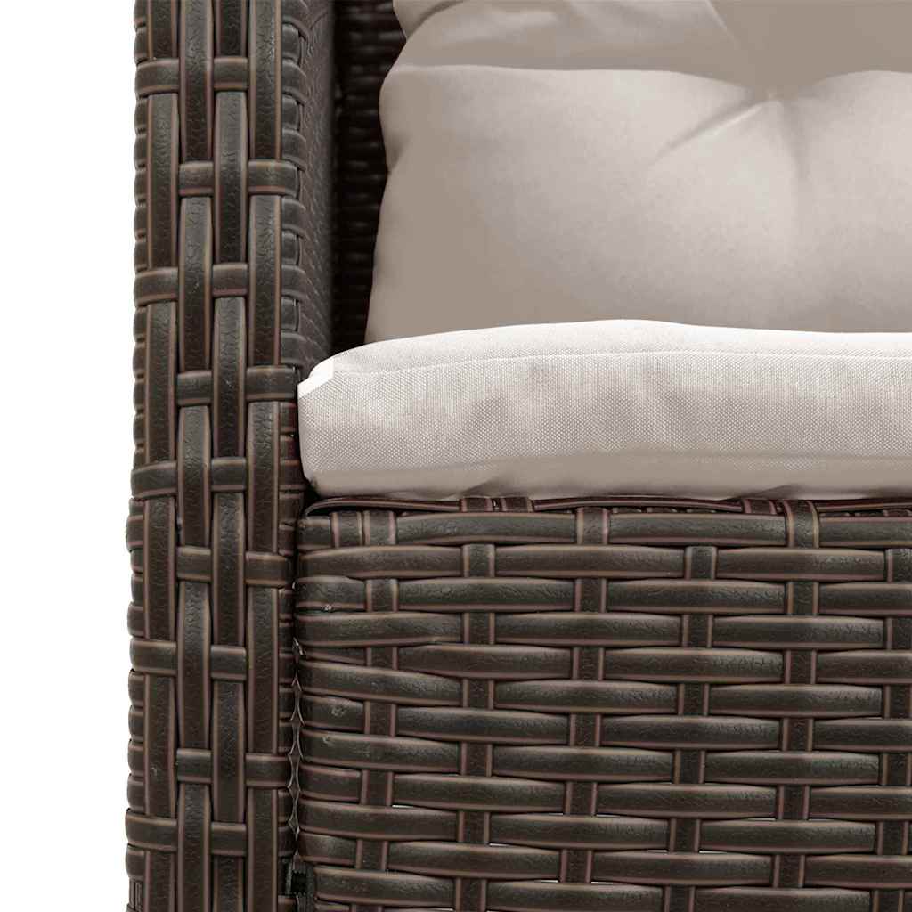 Ensemble de canapé de jardin 6 pcs Marron et Crème polyrotin - XIOS