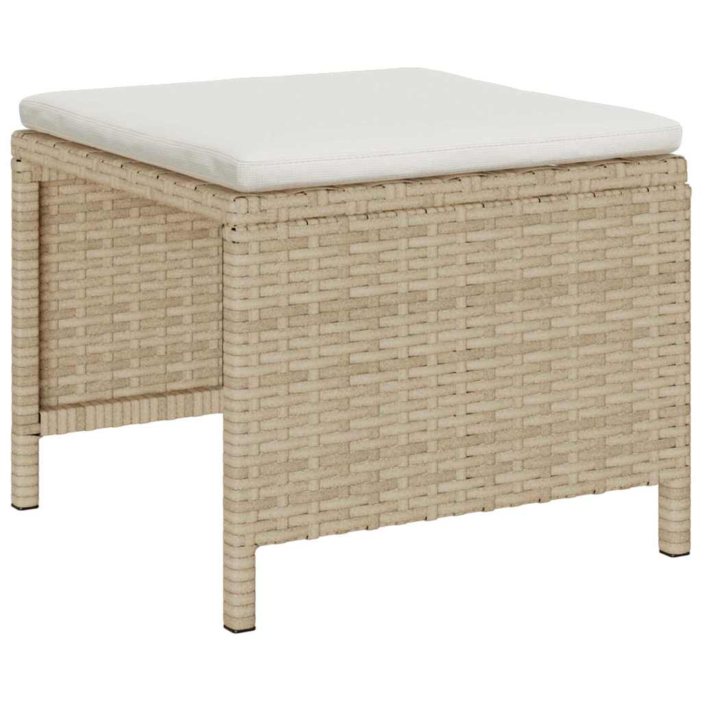 Ensemble de canapé de jardin 6 pcs Beige et crème polyrotin - XIOS
