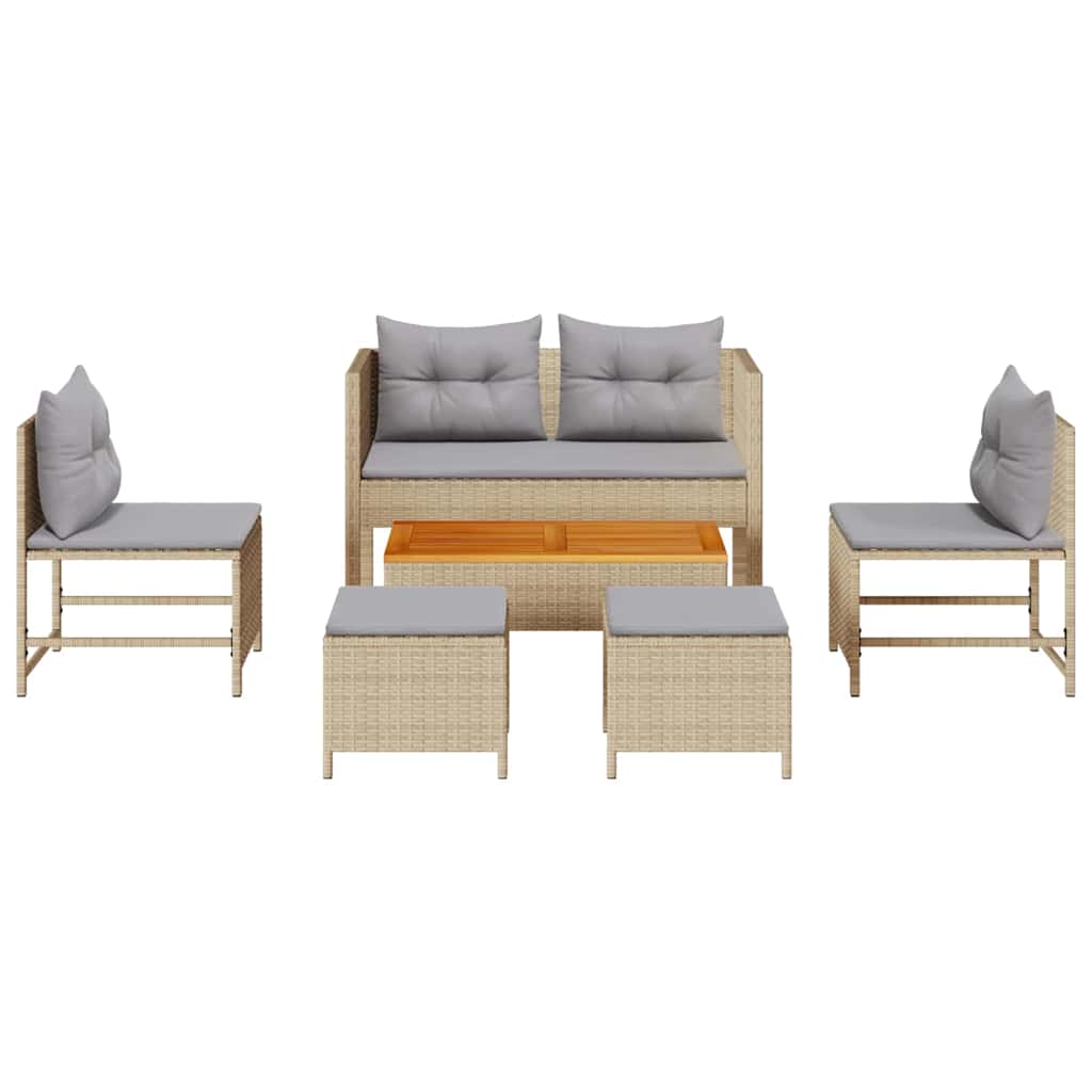 Ensemble de canapé de jardin 6 pcs Beige et Gris clair - XIOS