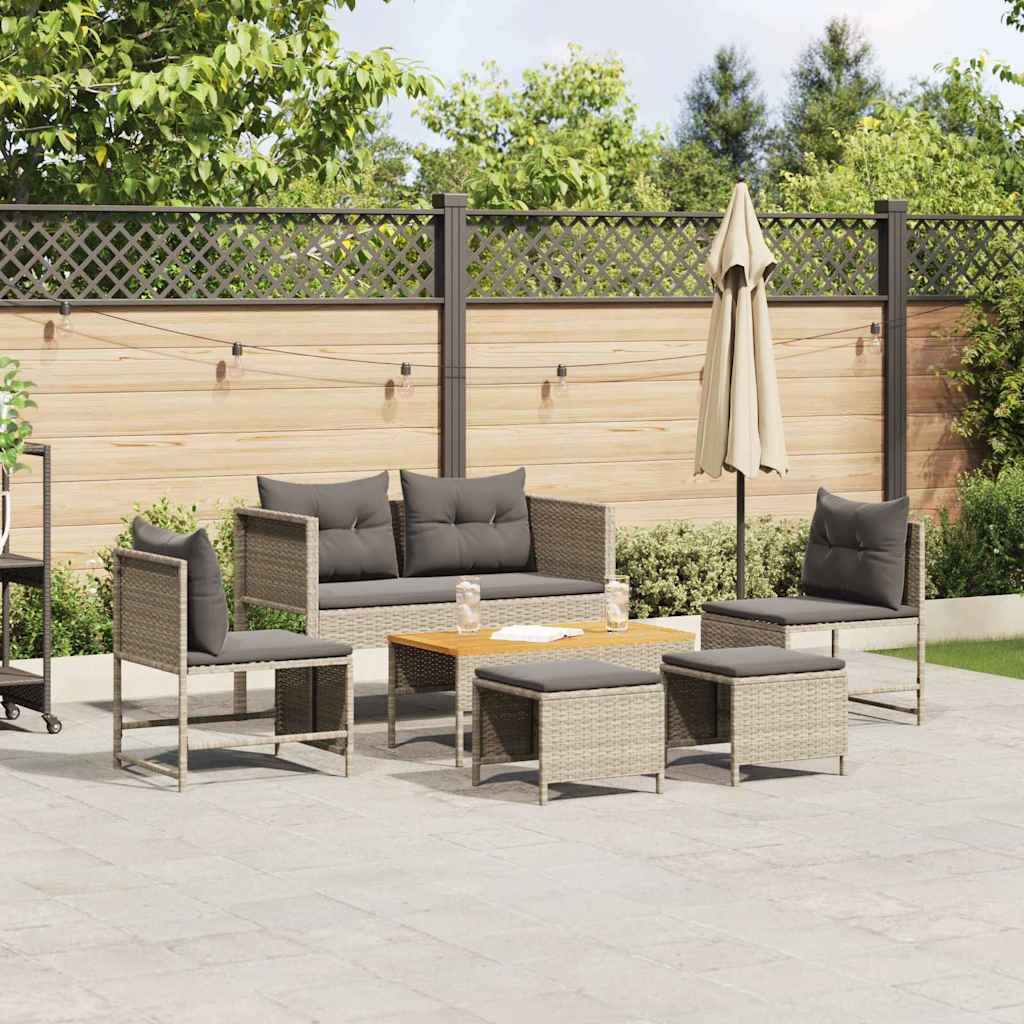 Ensemble de canapé de jardin 6 pcs Gris clair et gris foncé - XIOS