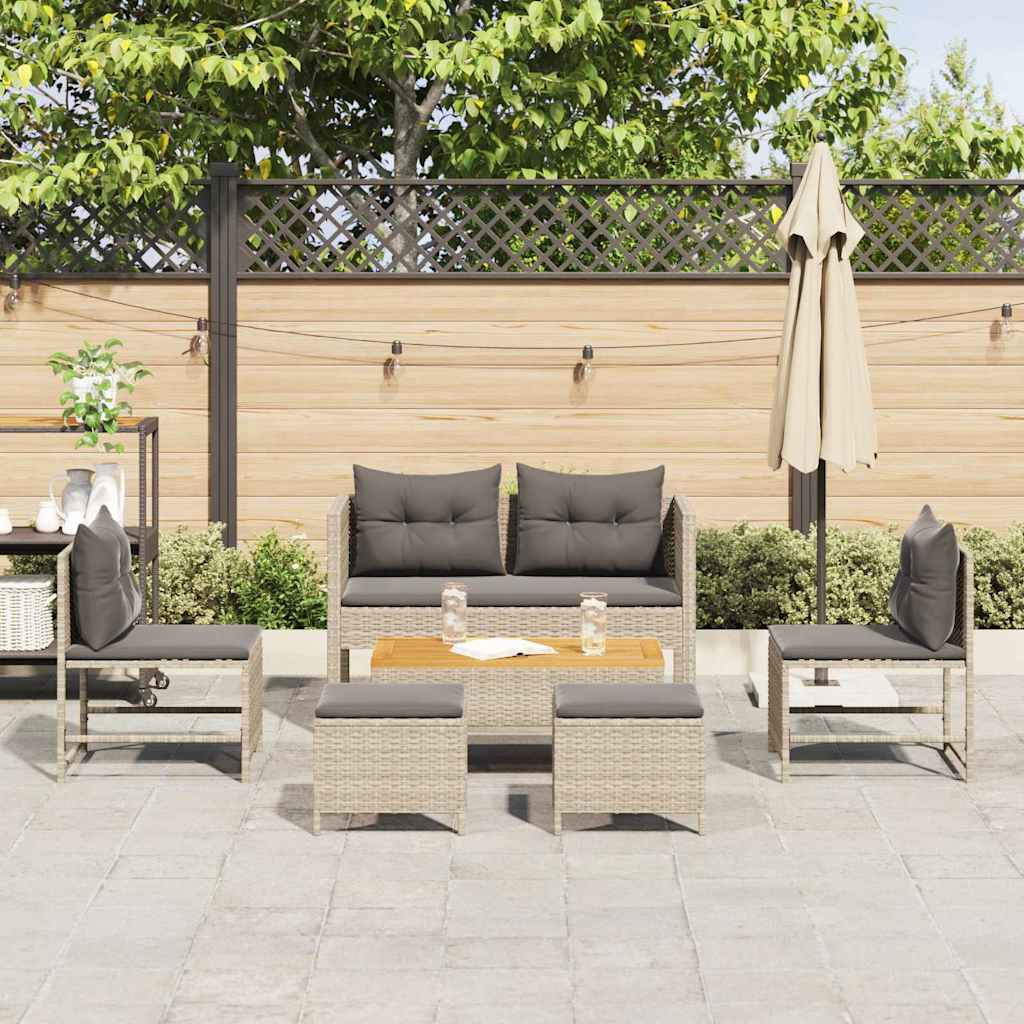 Ensemble de canapé de jardin 6 pcs Gris clair et gris foncé - XIOS