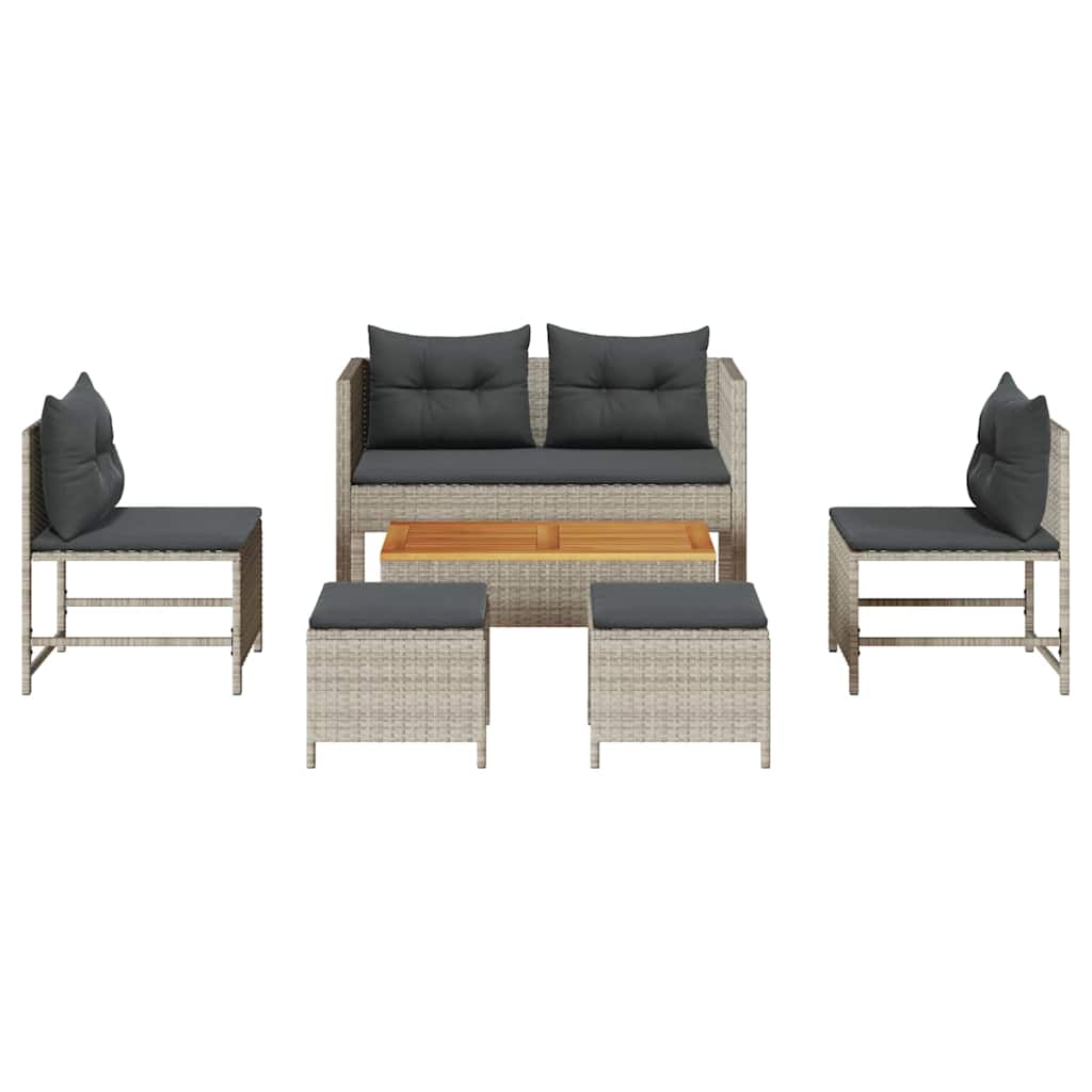 Ensemble de canapé de jardin 6 pcs Gris clair et gris foncé - XIOS