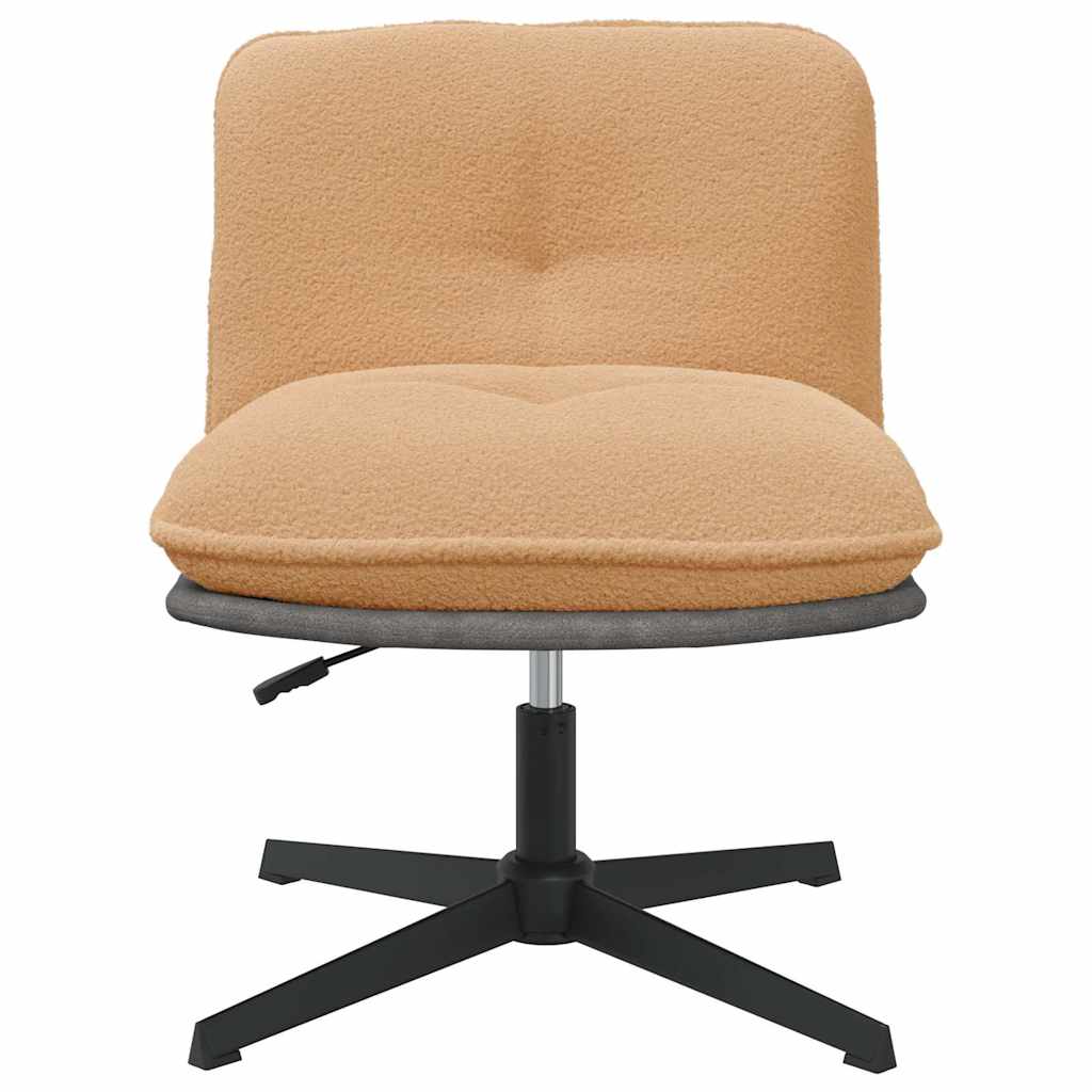 Chaise pivotante de bureau beige bouclé comme de la laine tissu - XIOS