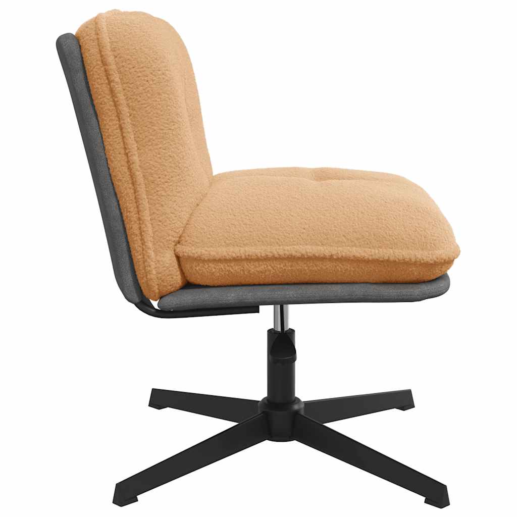 Chaise pivotante de bureau beige bouclé comme de la laine tissu - XIOS