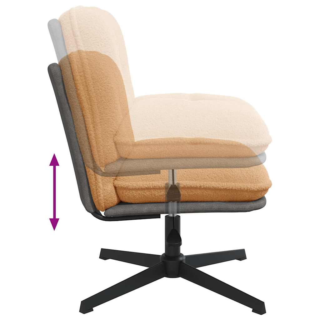 Chaise pivotante de bureau beige bouclé comme de la laine tissu - XIOS