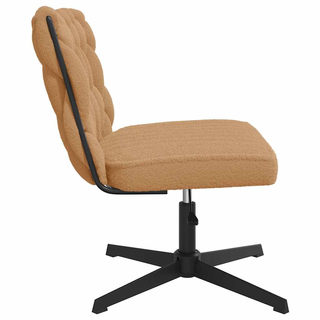Chaise pivotante de bureau beige bouclé comme de la laine tissu - XIOS
