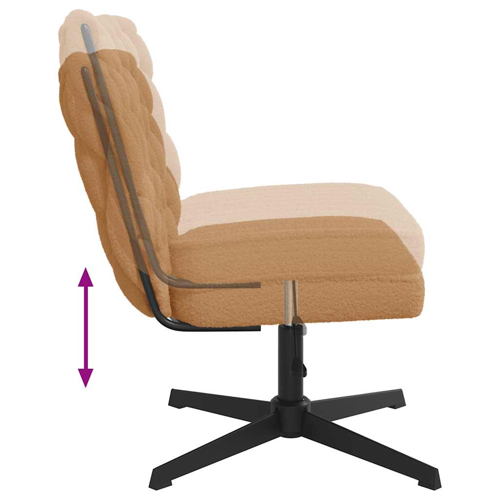Chaise pivotante de bureau beige bouclé comme de la laine tissu - XIOS