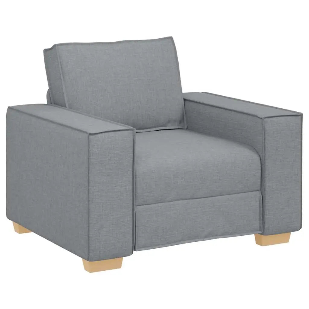Canapé 3 pc Gris clair Tissu en lin mélangé - XIOS