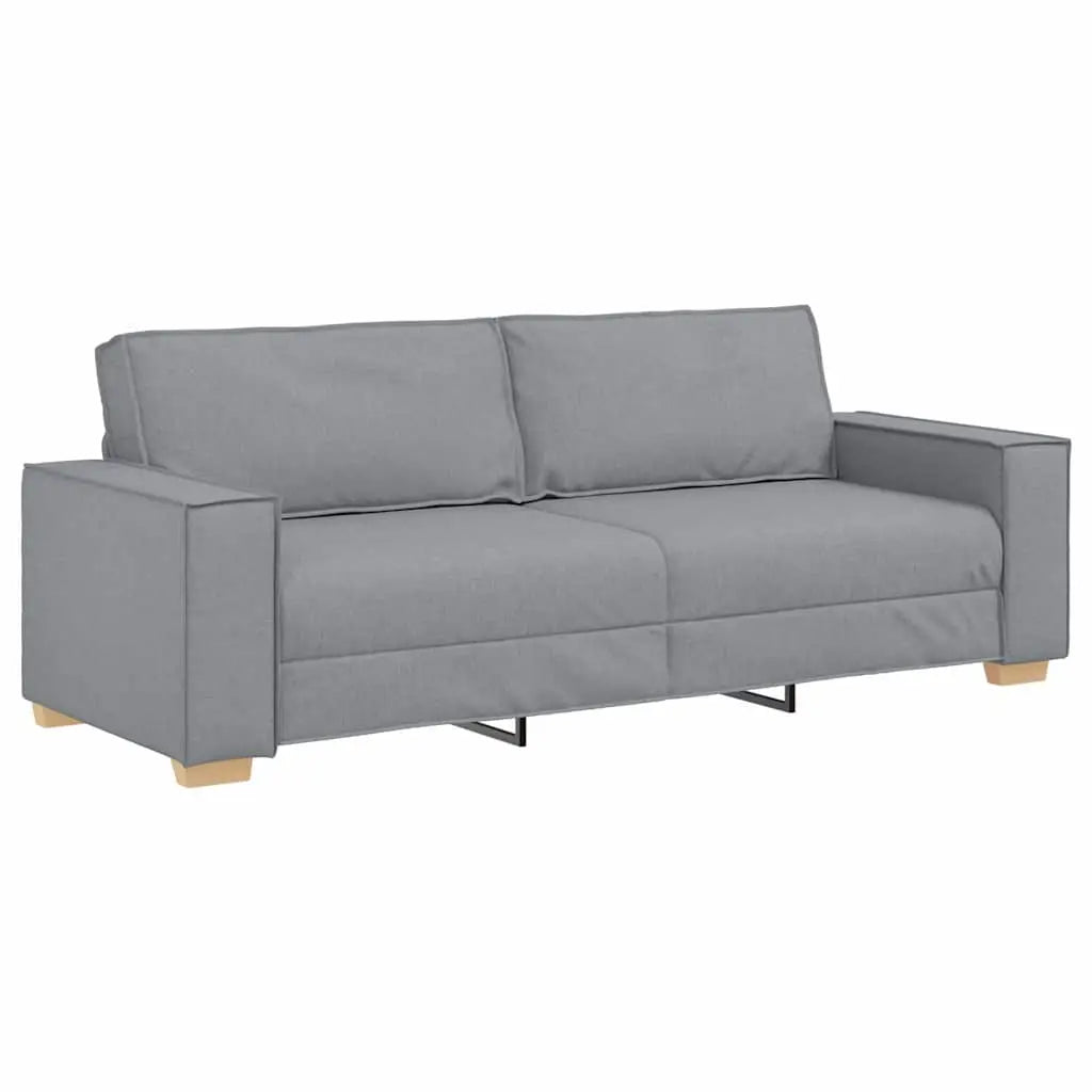 Canapé 3 pc Gris clair Tissu en lin mélangé - XIOS