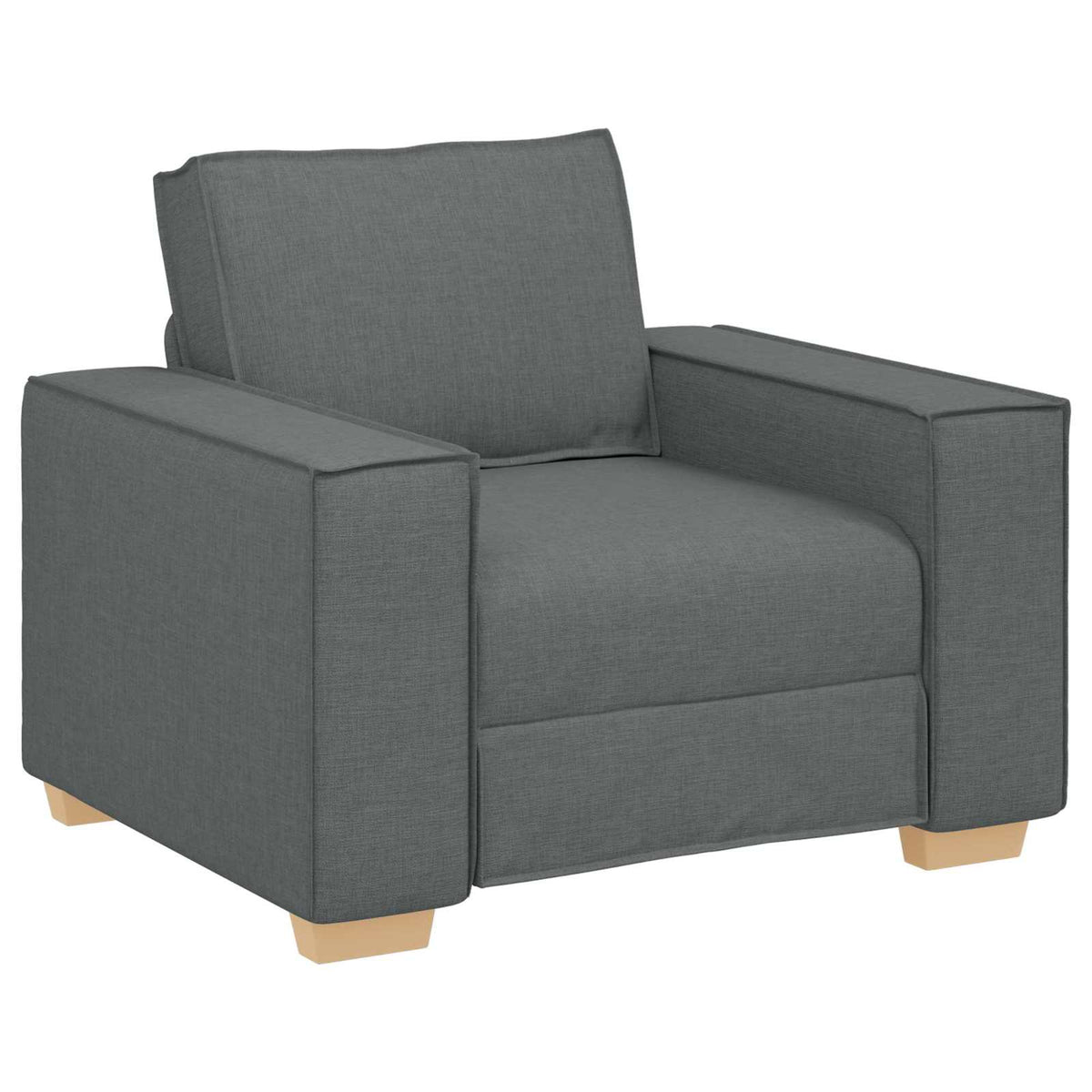Canapé 3 pc Gris foncé Tissu en lin mélangé
