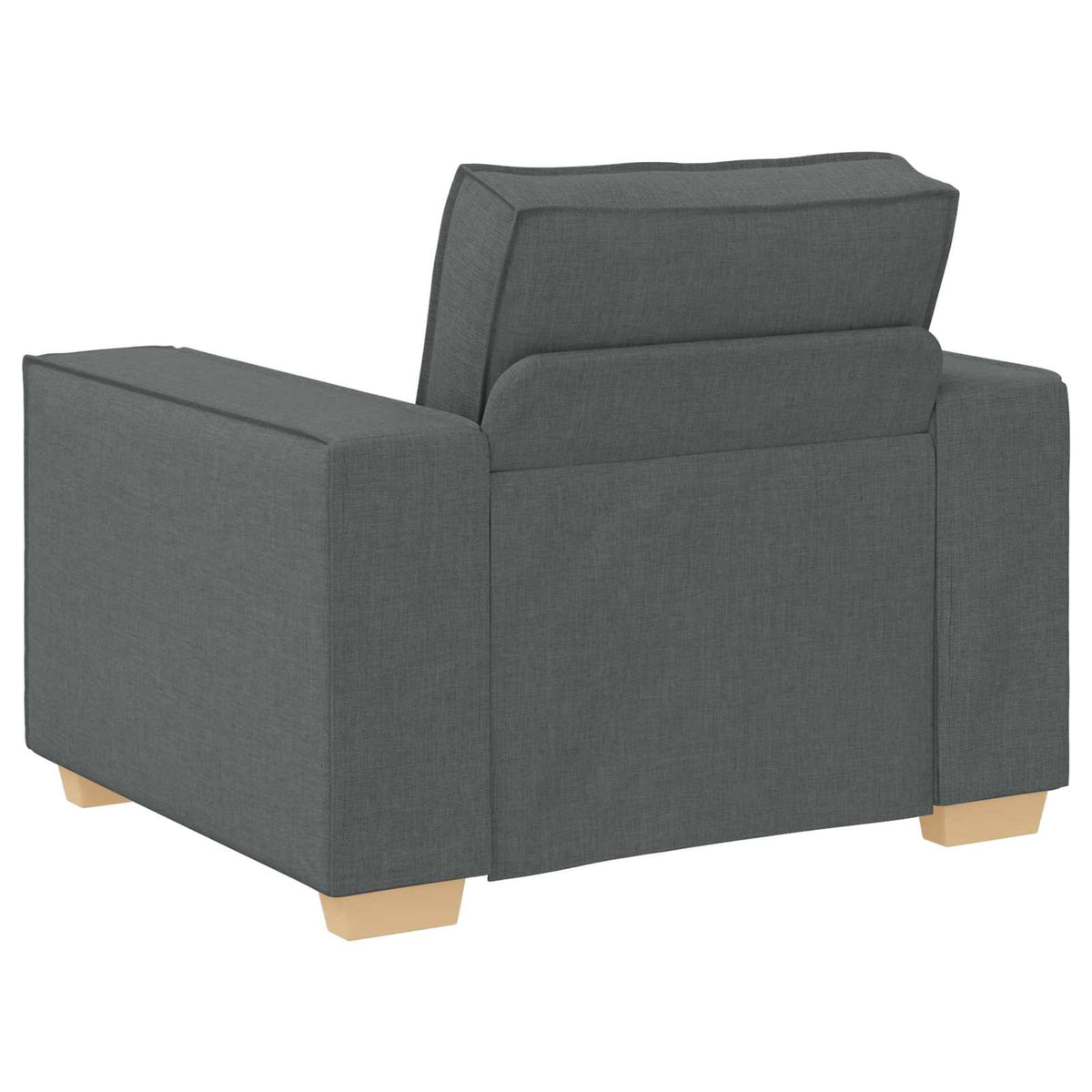 Canapé 3 pc Gris foncé Tissu en lin mélangé