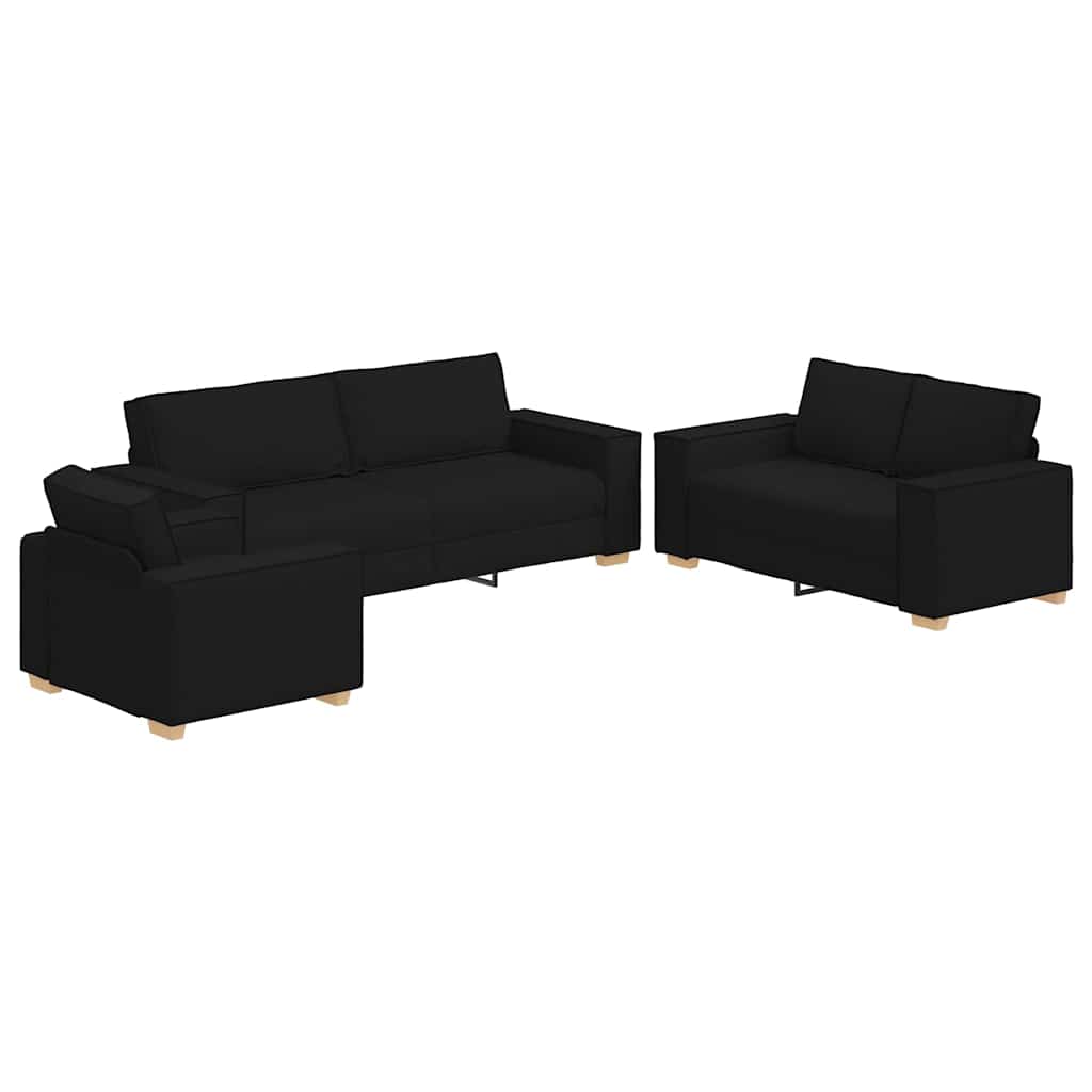 Ensemble de Canapés 3 pcs Noir 220 x 78 x 84 cm tissu - XIOS