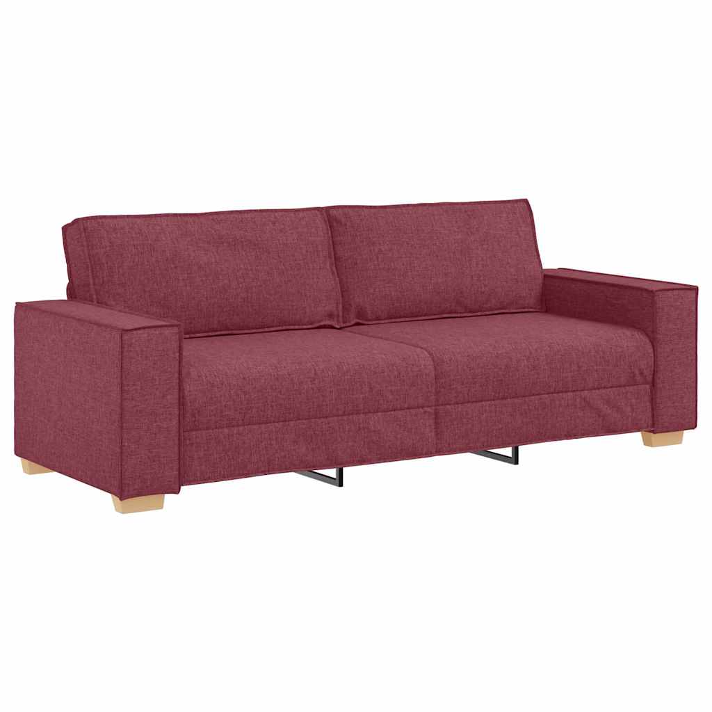Canapé 3 pcs Bordeaux 220 x 80 x 84 cm Tissu en lin mélangé - XIOS
