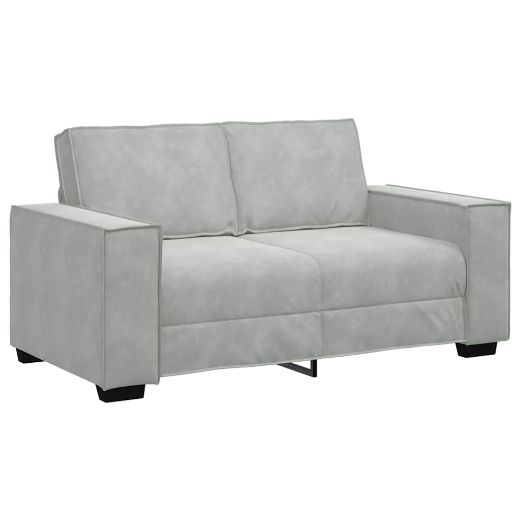Canapé 3 pc Gris clair Tissu en lin mélangé