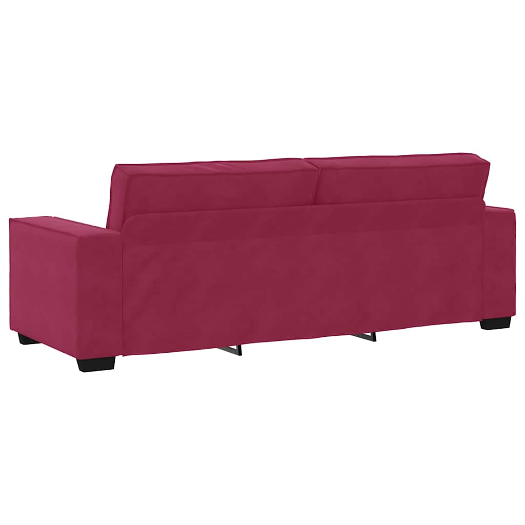 Ensemble de canapés 3 pcs avec coussins Rouge bordeaux Velours - XIOS