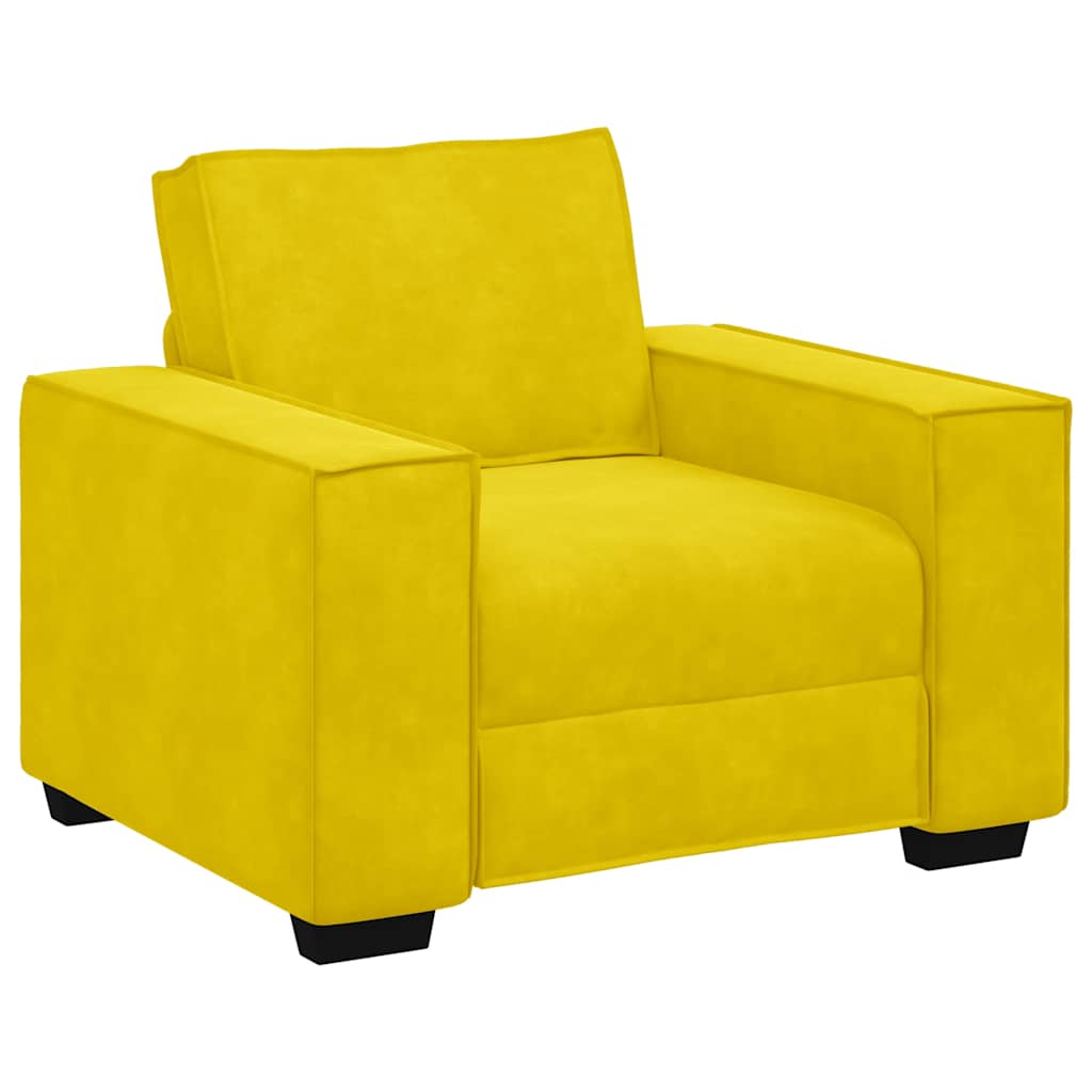 Ensemble de canapés 3 pcs avec coussins Jaune Velours - XIOS