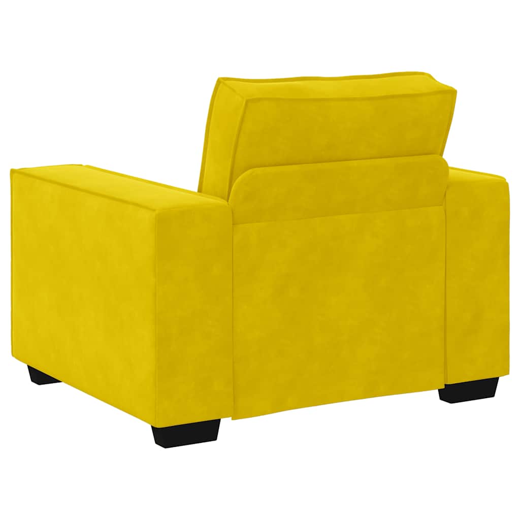 Ensemble de canapés 3 pcs avec coussins Jaune Velours - XIOS