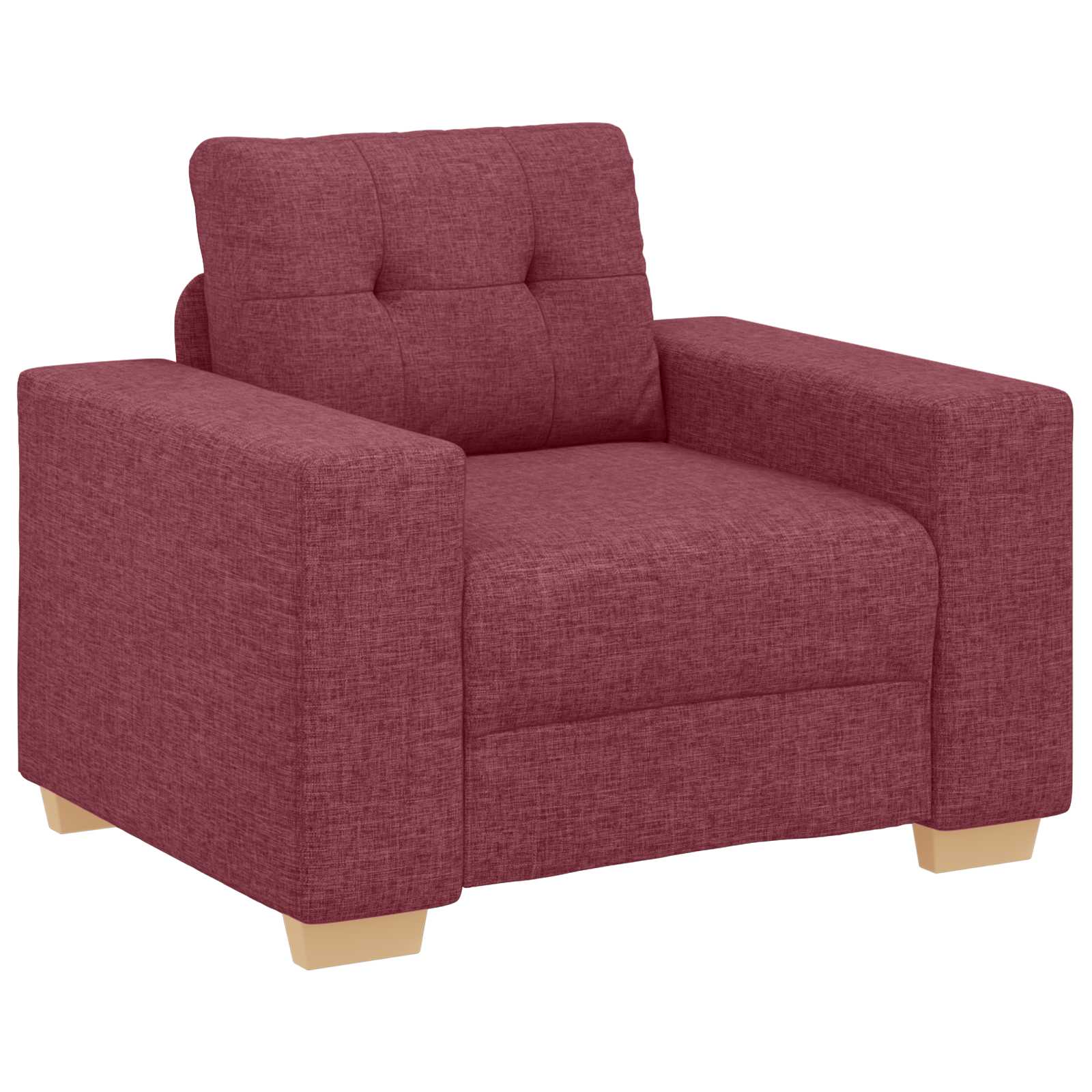 Canapé 3 pcs Rouge Vent 221 x 80 x 80 cm Tissu en lin mélangé - XIOS