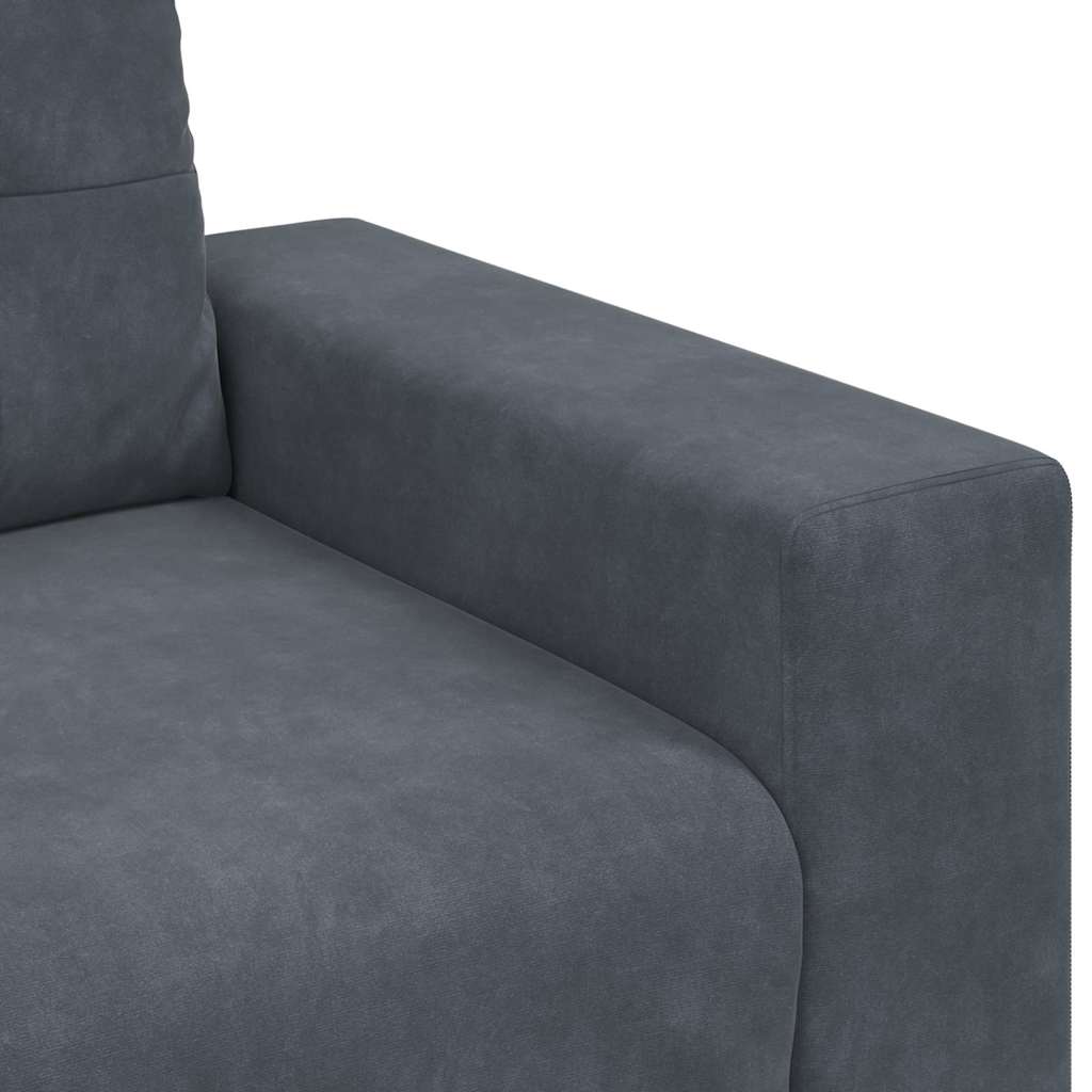 Ensemble de Canapés 3 pc Gris foncé Velours