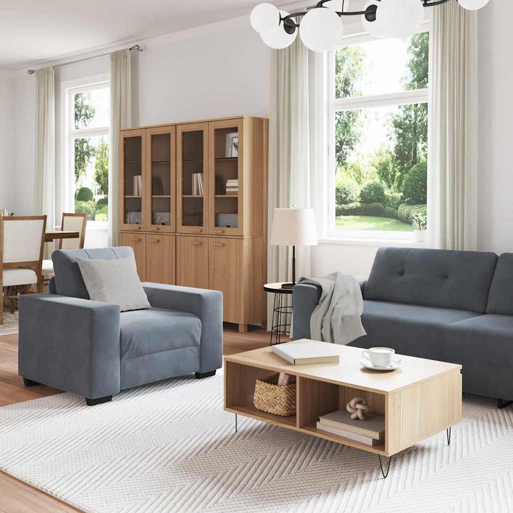 Ensemble de Canapés 3 pc Gris foncé Velours