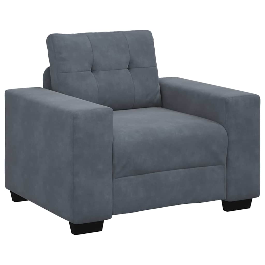 Ensemble de Canapés 3 pc Gris foncé Velours