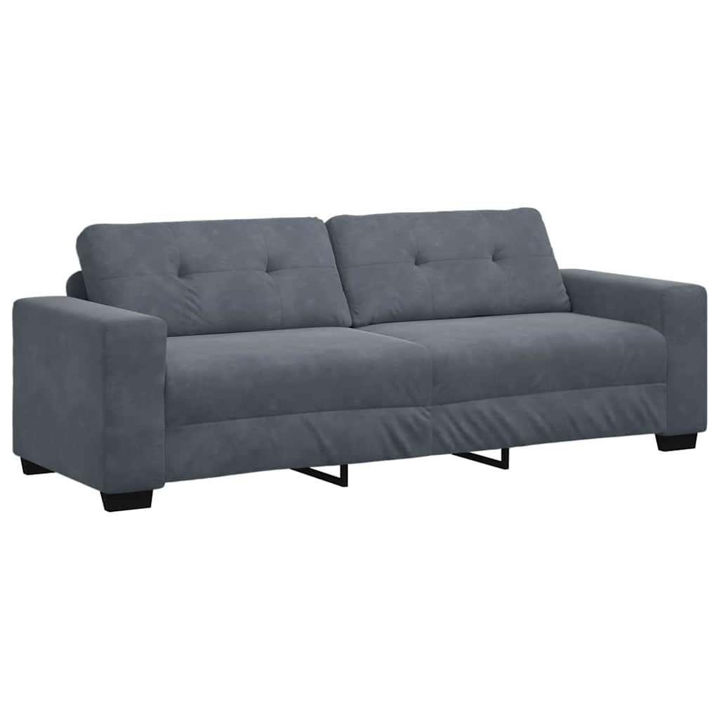 Ensemble de Canapés 3 pc Gris foncé Velours