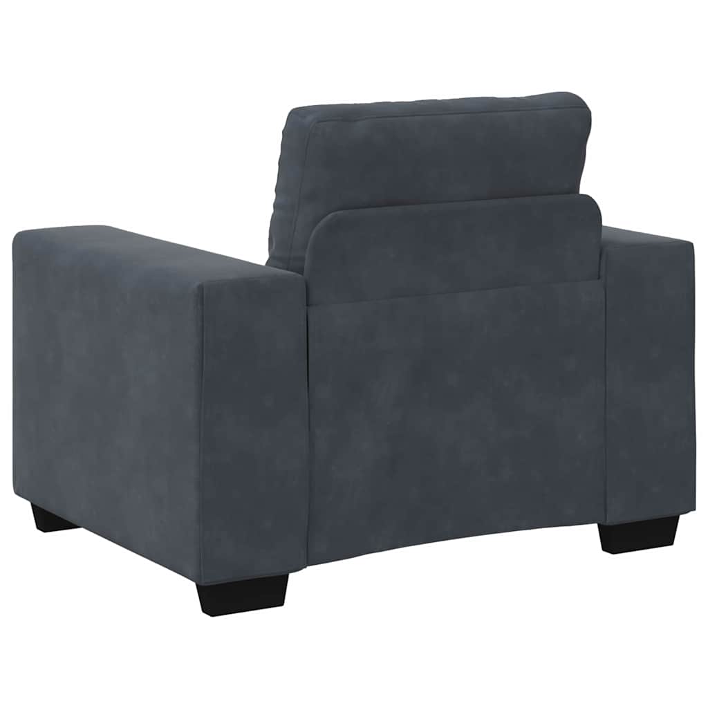 Ensemble de Canapés 3 pc Gris foncé Velours