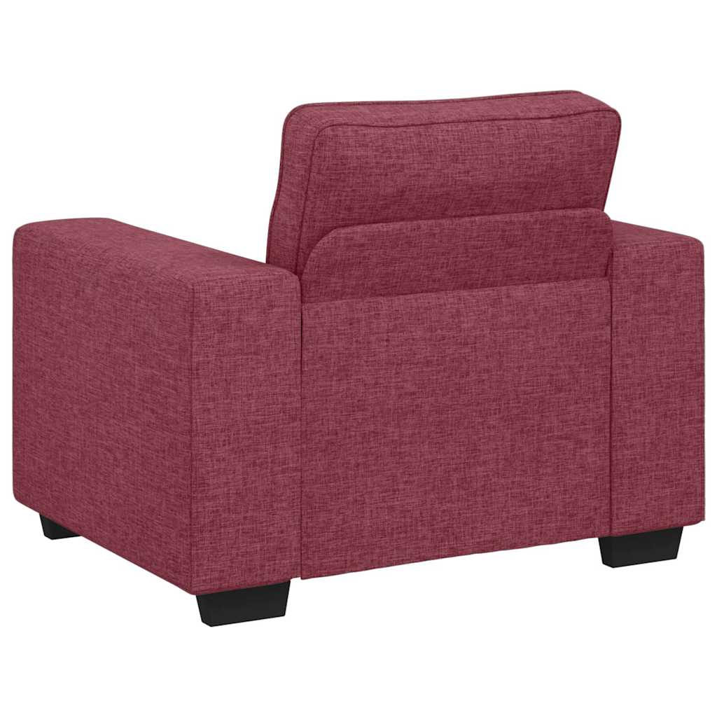 Ensemble de canapé 3 pcs avec coussins en tissu rouge bordeaux