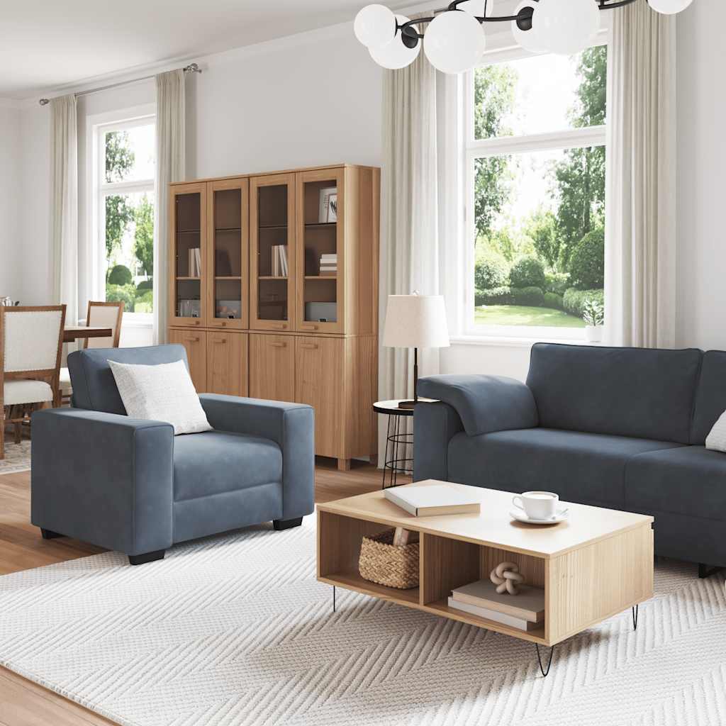 Ensemble de canapés 3 pcs avec coussins Gris foncé Velours - XIOS