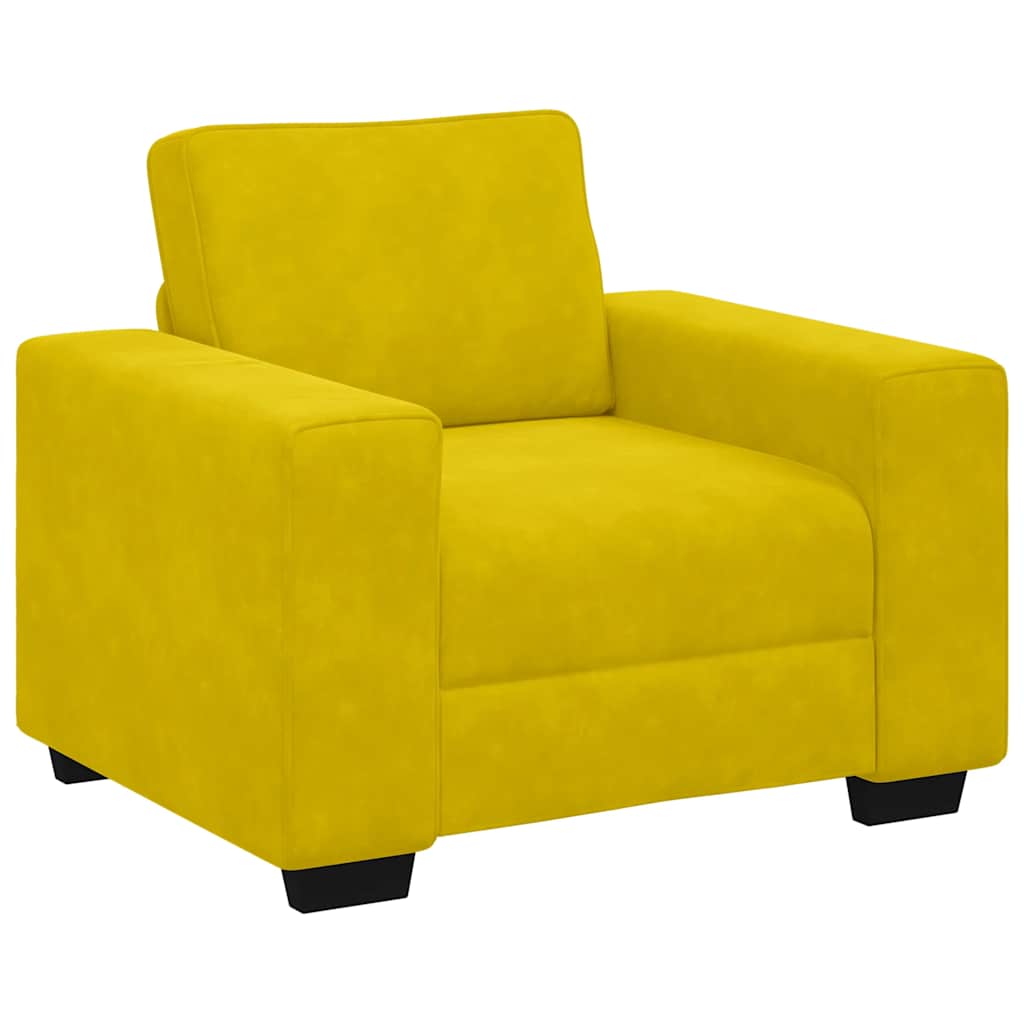 Ensemble de canapés 3 pcs avec coussins Jaune Velours - XIOS