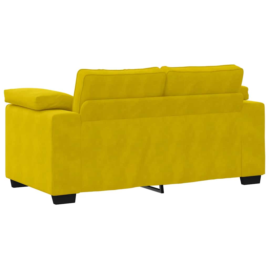 Ensemble de canapés 3 pcs avec coussins Jaune Velours - XIOS