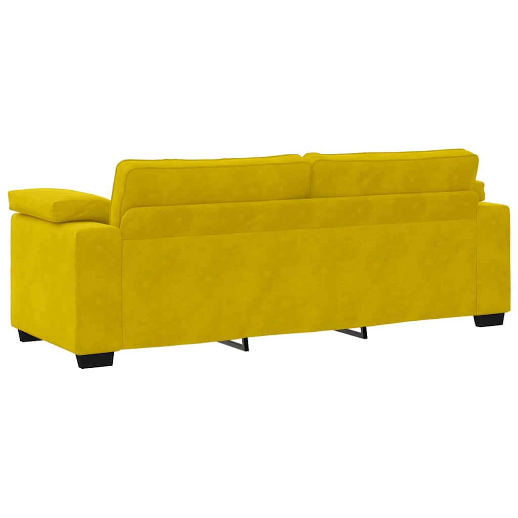 Ensemble de canapés 3 pcs avec coussins Jaune Velours - XIOS