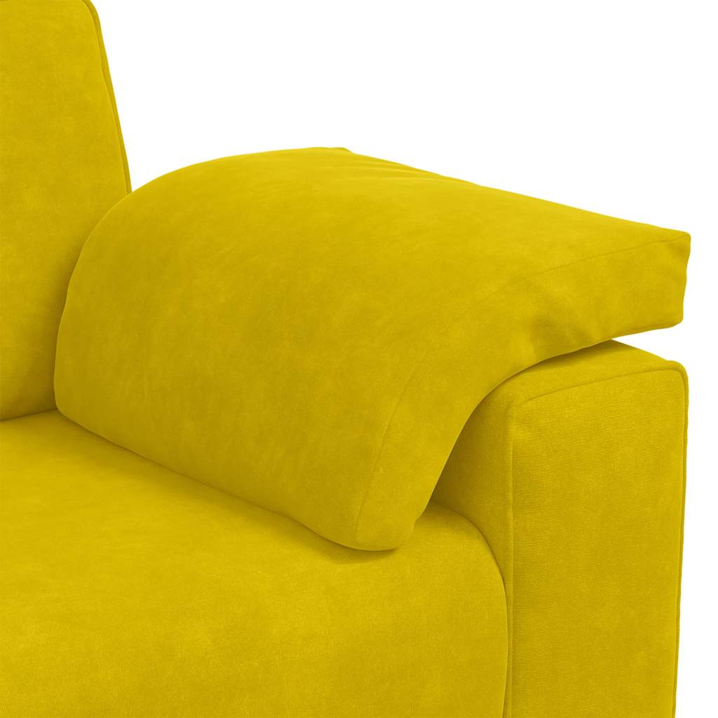 Ensemble de canapés 3 pcs avec coussins Jaune Velours - XIOS